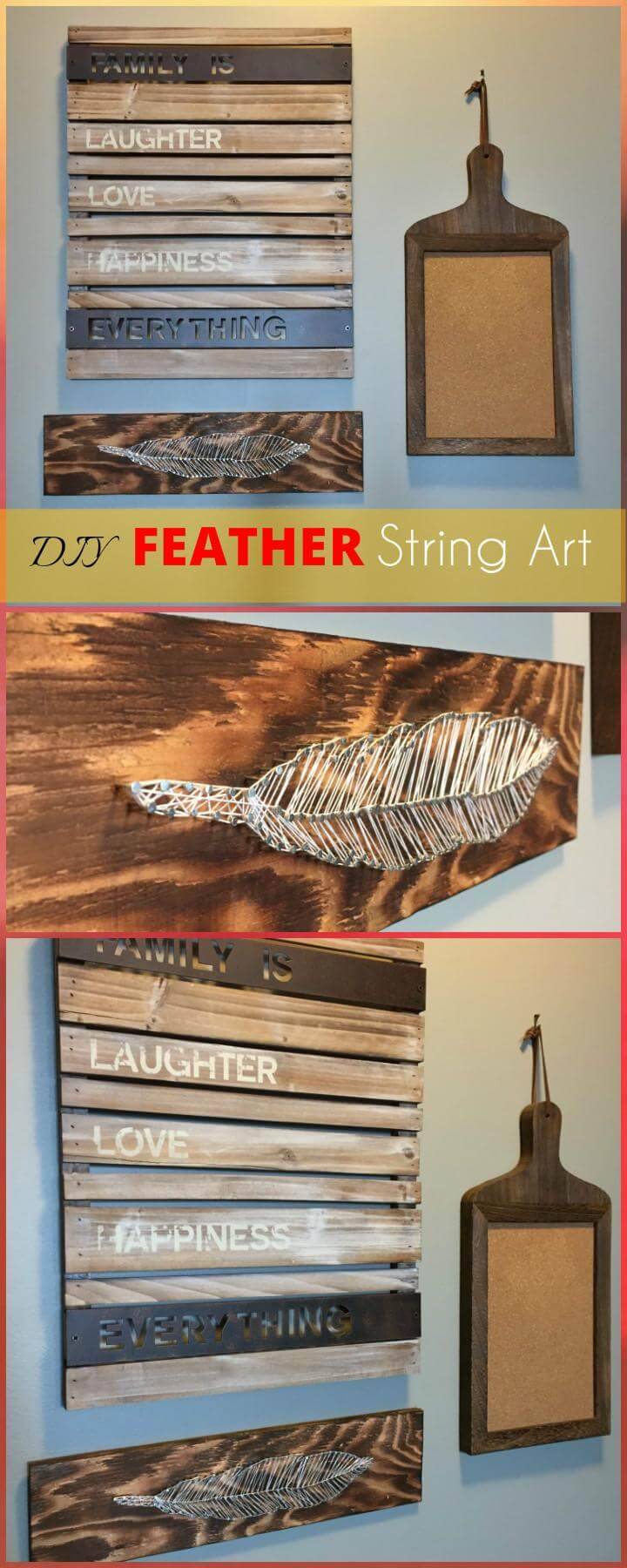 DIY  Feather String Art